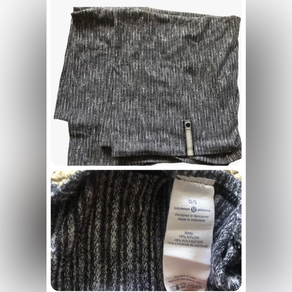 LULULEMON Vinyasa Scarf Rulu Coco Check Pique Heathered Black Studio Yoga
